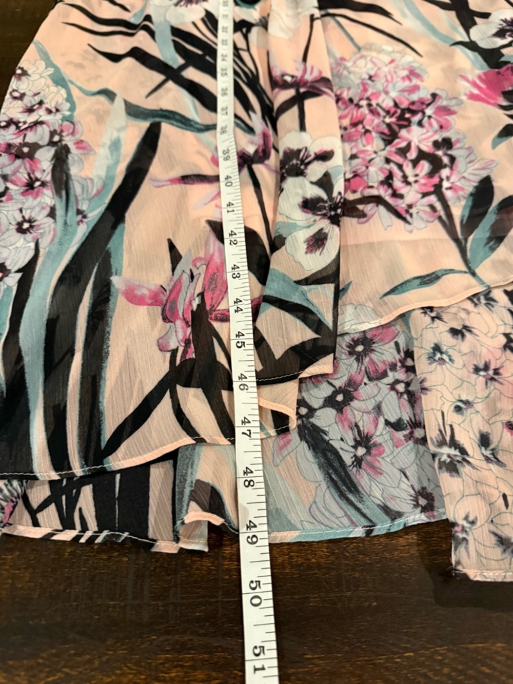 Tommy Hilfiger Pink Floral High Low Chiffon Midi Dress Size 12 - Picture 7 of 14